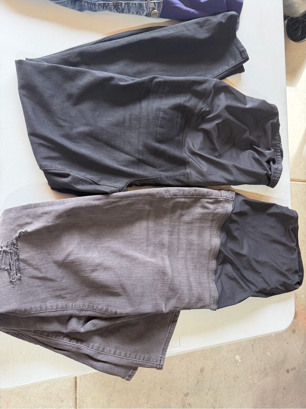 Madewell Maternity Overbump Jeans Leggings - Black and Grey